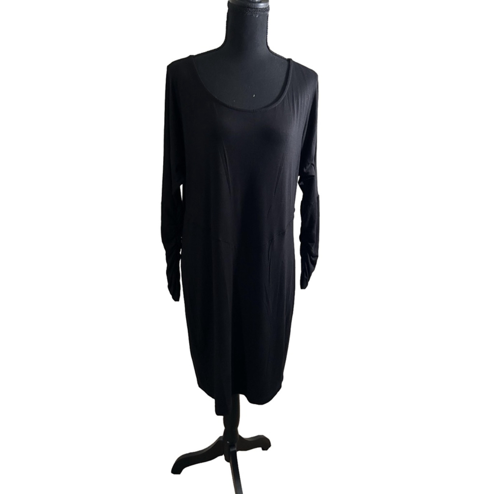 Yana K Women's Long-Sleeve Black Shirt Dress, One Size